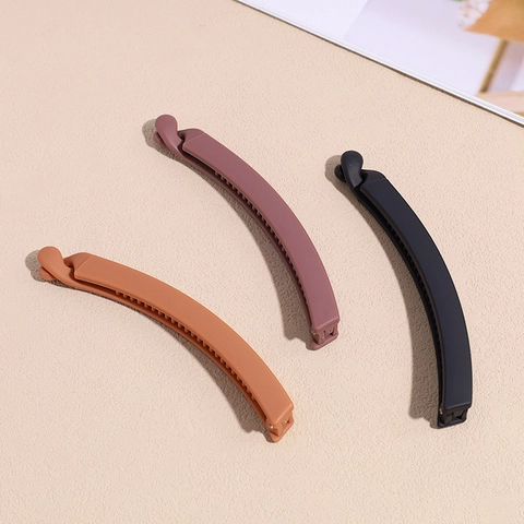 Pinza a Banana Opaca Tinta Unita per Donna Elegante Supporto per Coda di Cavallo Minimalista in Plastica Accessori per Capelli
