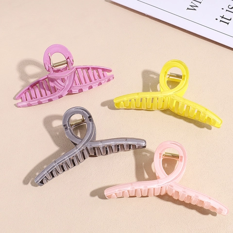 Large Candy Color Hair Claw Clip Women Thick Hair Acrylic Matte Shark Clip Nonslip Hair Catch Styling Hair Accessories