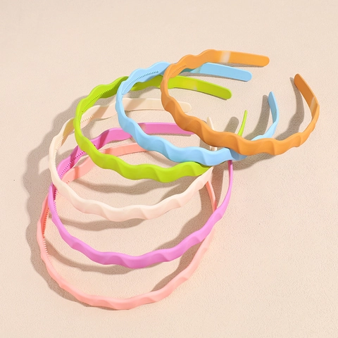 Diadema Minimalista de Resina Plástica con Ondas Esmeriladas para Mujer con Dientes Antideslizantes Accesorio para el Cabello