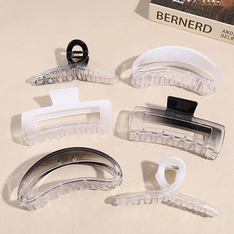 Grande Molla Per Capelli Francese Sfumata Da Donna Elegante Clip Squalo In Acrilico Accessori Per Capelli Geometrici Per Capelli Folti