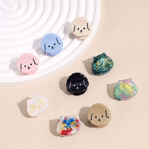 Cute Cartoon Animal Hair Claw Clips Mini Acetate Puppy Cat Shaped Hairpins For Women Girls Sweet Styling Hair Accessories