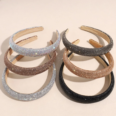Mode Luxus Vollbesetzt Mit Strass Gepolstert Haarreif Für Damen Koreanischer Stil Funkelnder Diamant Haarreif Eleganter Breiter Haarreif