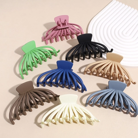 Grandes Pinces à Cheveux Octopus Mattes Antidérapantes Fortes Barrettes de Capture de Cheveux pour Femmes Accessoires de Coiffure
