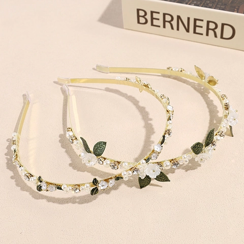 Elegante Cerchietto Per Capelli In Stile Coreano Con Fiori E Perle Artificiali Da Donna Cerchietto In Lega Dorata E Strass Accessori Per Capelli