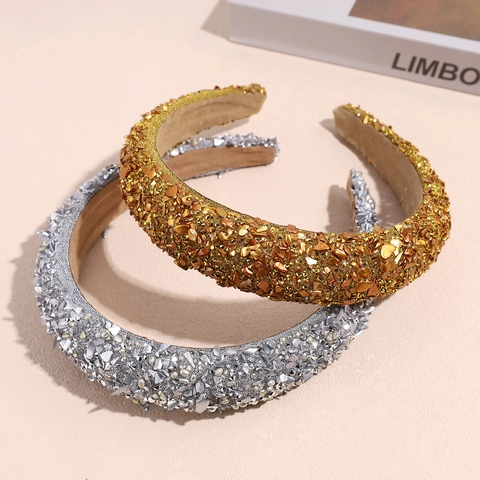 Cerchietto Imbottito Vintage Coreano Strass Perla Artificiale Fascia per Capelli per Donna Accessori Moda per Capelli
