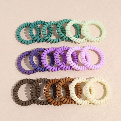 Elastici per Capelli a Spirale Opachi Cavo Telefonico per Donna Alta Elasticità Senza Cuciture Accessori per Coda di Cavallo