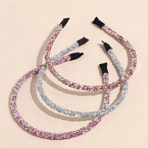 Cerchietto in Stile Coreano con Strass Lucenti e Perle Artificiali Sottile Lega Cerchio per Capelli Moda Barocca per Donna