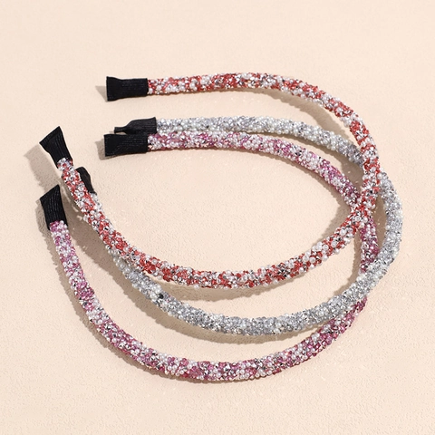 Cerchietto in Stile Coreano con Strass Lucenti e Perle Artificiali Sottile Lega Cerchio per Capelli Moda Barocca per Donna