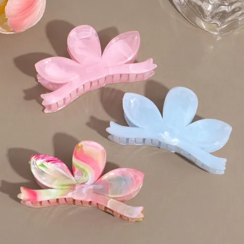 Elegante Pinza per Capelli Coreana in Marmo di Acetato Cava Quadrata a Farfalla Cuore per Donna Accessori per lo Styling dei Capelli Quotidiani