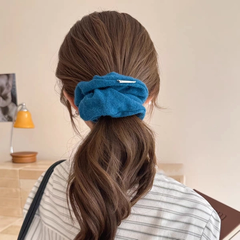Women Autumn Winter Knitted Scrunchies Solid Color Woolen Large Intestine Hair Rings Elastic Hair Ties Fashion Accessories