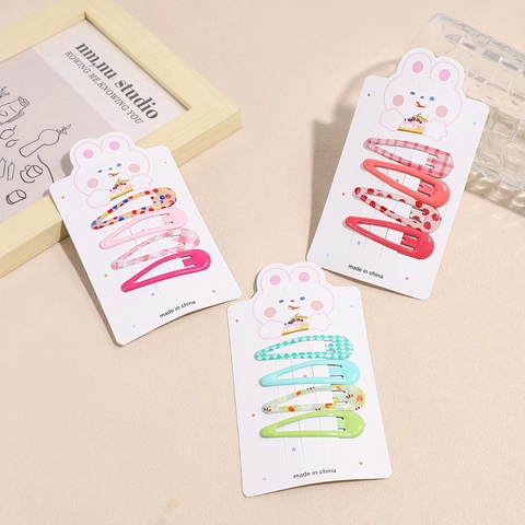 Zoete Leuke Waterdruppel Haarspelden Voor Meisjes Kinderen Fruit Stippen Ruitjes Print Metalen Snap Clips Baby Haaraccessoires Sieraden