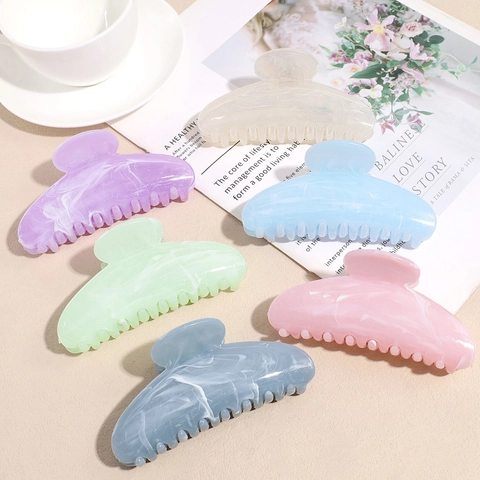Pinza per Capelli Grande in Acetato con Motivo Marmorizzato Moda Mezzaluna per Donna Eleganti Accessori per Capelli