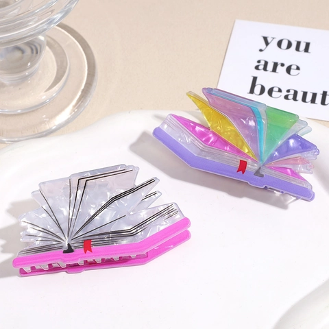 Pinza De Pelo Creativa Forma De Libro Acrílico Diseño 3D Lacado Fresco Dulce Color Dopamina Accesorios Para El Cabello Mujer