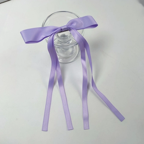 Pinza para el Pelo con Lazo Violeta Balletcore Con Cintas y Scrunchie Grande de Satén Horquillas Hechas a Mano Accesorios para Mujer