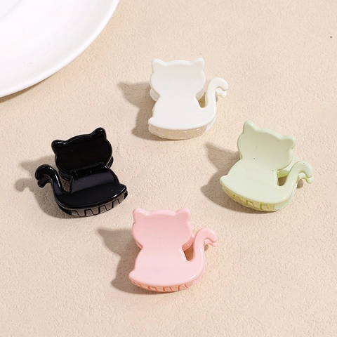 Mini Pinza para el Cabello Estilo Coreano Lindo Gato Acrílico Pequeña Pinza de Cangrejo Para Mujer Accesorios para el Cabello