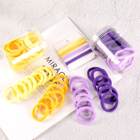 High Elasticity Seamless Hair Ties Gradient Solid Color Scrunchies For Women Girls Daily Hair Accessories Ponytail Holders