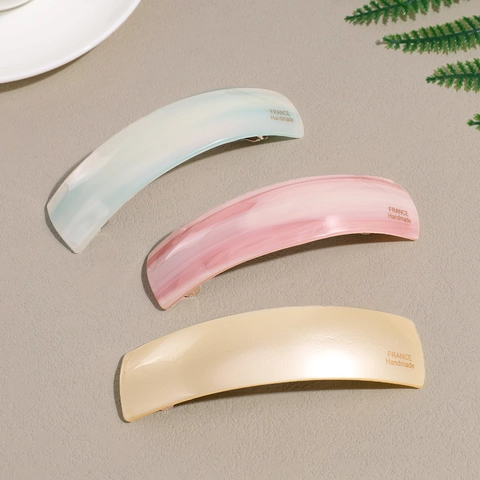 Elegant Acetate Marble Texture Spring Hair Clip For Women French Style Handmade Tortoiseshell Barrette Styling Accessory