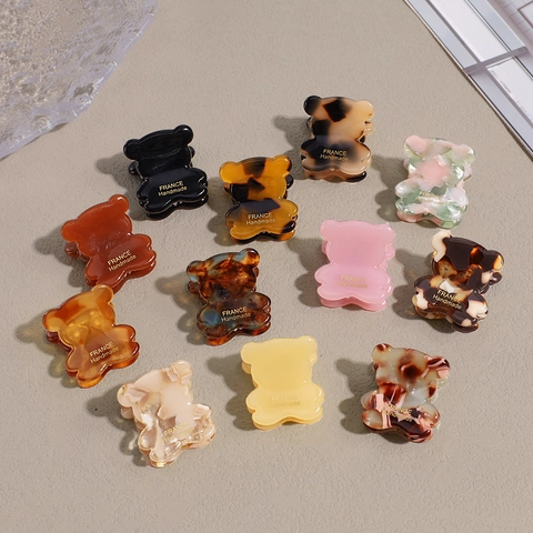 Molletta per Capelli Mini Orso Stile Coreano in Acetato Fatto a Mano Simpatici Accessori per Capelli Animali per Donne Ragazze Quotidiano