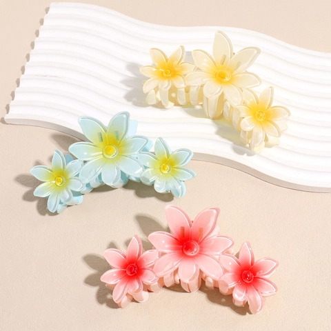 Molla per Capelli Fatta a Mano con Fiori in Resina Sfumata Clip a Squalo in Acrilico Opaco Accessorio per Capelli Elegante Stile Coreano Donna