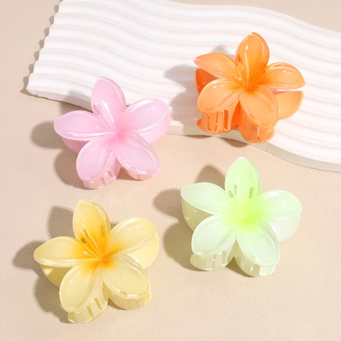 Dolce Pinza per Capelli a Forma di Fiore di Plumeria per Donna in Resina Opaca Traslucida Fermaglio per Capelli Floreale