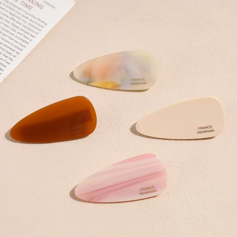 Barrette à Cheveux Bec de Canard en Acétate Style Français pour Femmes Fait à la Main Motif Marbre Accessoires Cheveux