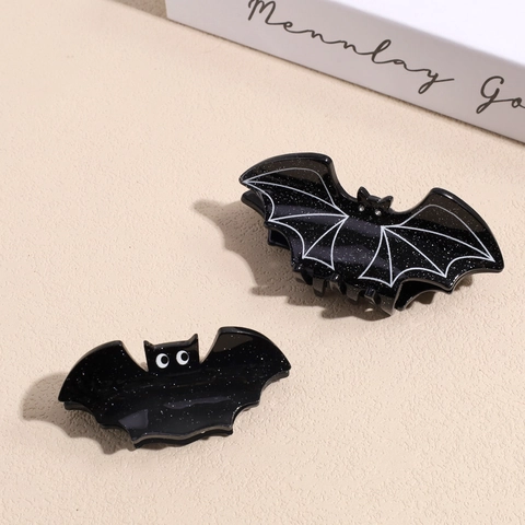 Halloween Bat Pumpkin Ghost Spider Hair Claw Clips PVC Glitter Hair Accessories For Women Girls Party Hair Decoration