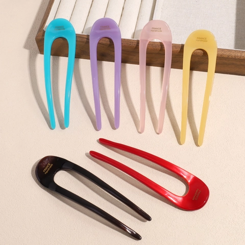 Bastoncino per Capelli in Resina a Forma di U Stile Francese per Donna Fermaglio Chignon Minimalista Accessori Eleganti per Capelli
