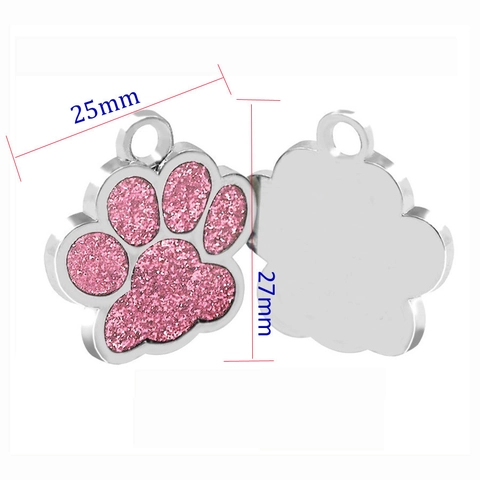 Targhetta Identificativa per Animali con Impronta di Zampa Personalizzata in Lega Brillantini Targhetta Nome per Cani Gatti Accessori per Animali