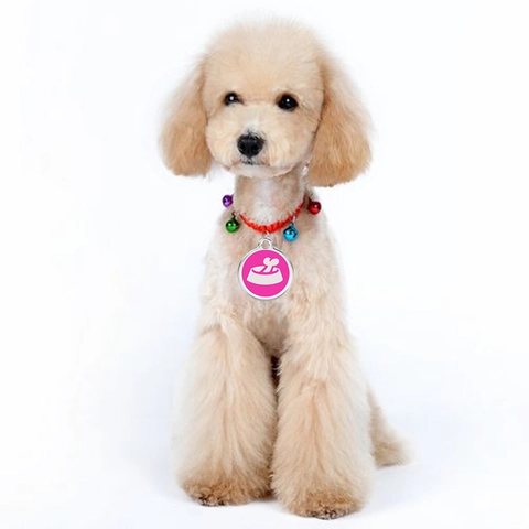 Round Zinc Alloy Pet ID Tag For Dogs Cats Cute Cartoon Dog Bowl Bone Pattern Enamel Pet Collar Charm Pendant Accessory