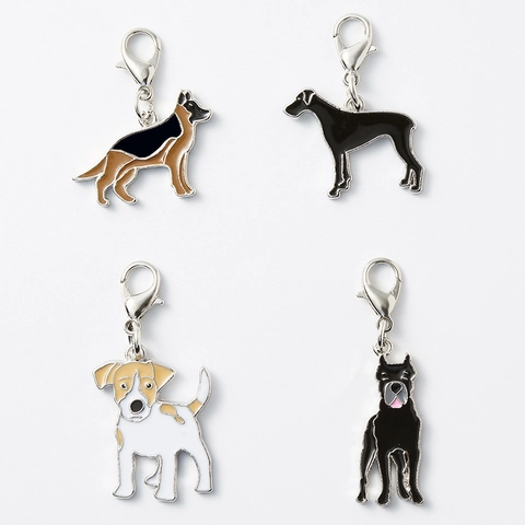 Hunderasse Schlüsselanhänger Zinklegierung Emaille Deutsche Schäferhund Dogge Jack Russell Terrier Anhänger Für Schlüssel Taschen Dekor Schmuck