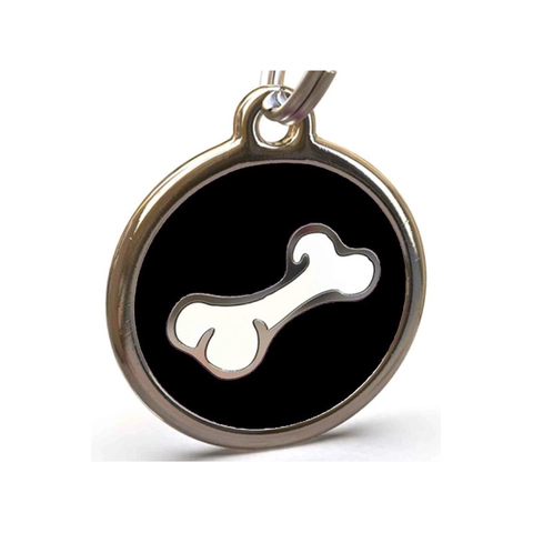 Ronde Zinklegering Huisdierpenning Bot Patroon Metaal Hond Kat Identificatiepenning Emaille Halsband Hanger