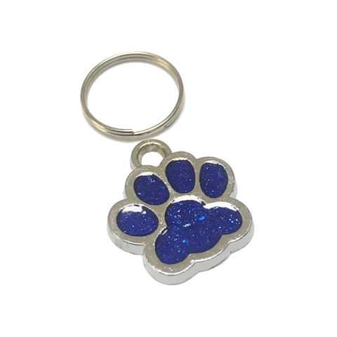 Paw Print Pet ID Tag Glitter Alloy Personalized Engraved Identity Name Tag For Dogs Cats Collar Pendant Anti Lost Decoration
