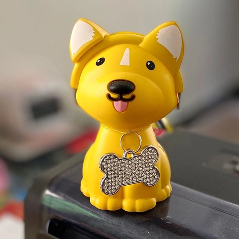 Personalized Bone Shape Pet ID Tag Alloy Sparkly Rhinestone Identification Name Plate For Dogs Cats Collar Pendant Accessory