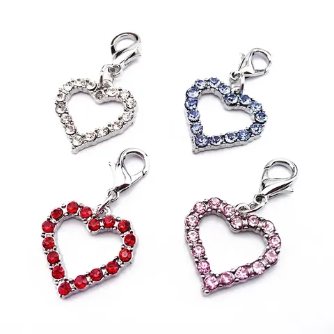 Colgante de Collar para Mascotas con Corazón de Diamantes de Imitación Aleación Cristal para Perros Gatos Accesorio de Joyería con Cierre de Langosta