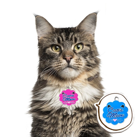 Pet ID Tag Zinc Alloy Enamel Cartoon Cat Face Nameplate Anti-lost Kitten Puppy Collar Accessory Fashion Jewelry Pendant For Pets