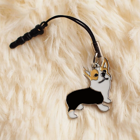 Niedlich Cartoon Corgi Hund Emaille Metall Schlüsselanhänger Telefon Anhänger Für Damen Tasche Zubehör Mode Tier Schmuck Geschenk