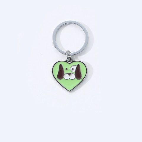 Cartoon Hund Herzförmiger Schlüsselanhänger Emaille Metall Schlüsselring Zinklegierung Anhänger Tasche Geschenk Damen Kinder