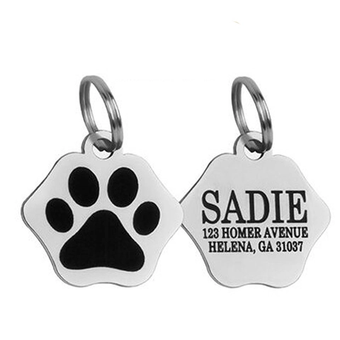 Stainless Steel Paw Print Pet ID Tag Paw Pattern Identification Pendant For Dogs And Cats Durable Pet Accessory Accessory