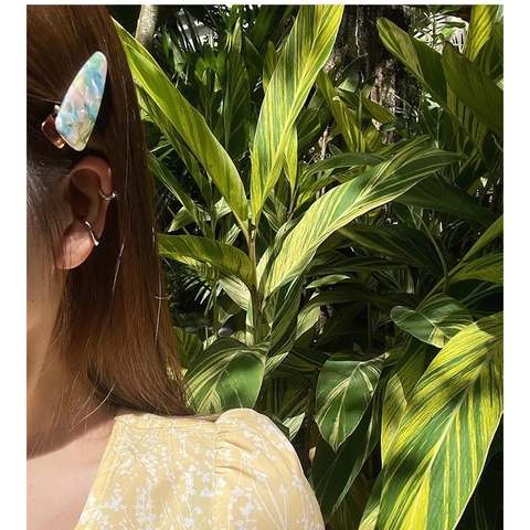 Fermaglio per Capelli Vintage in Acetato Elegante Trama di Marmo Clip a Becco d'Anatra Minimalista Incisione Lettere Accessori Donna