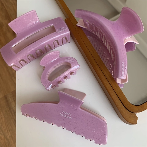 Elegante Pinza Per Capelli In Acetato Viola Con Stelle Pinza Francese Handmade Motivo Stellato Geometrico Accessori Per Capelli