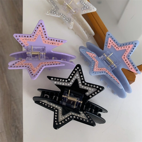Molletta per Capelli a Stella in Acetato Per Donna Elegante Pinza per Capelli con Strass Grande Accessorio per Acconciature