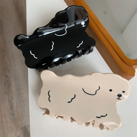 Cartoon Dog Acetate Hair Claw Clip For Women Handmade Cute Puppy Shark Clip Fashion Hair Accessories Dog Lovers Gift