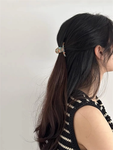 Retro Acetate Mini Hair Claw Clip Vintage Marble Arc Hair Clamp Small Handmade Hair Accessories For Women Daily Styling