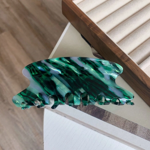 Pince à Cheveux Élégante Française en Acétate de Cellulose Motif Marbre Grande Pince Requin pour Femmes Accessoires Coiffure