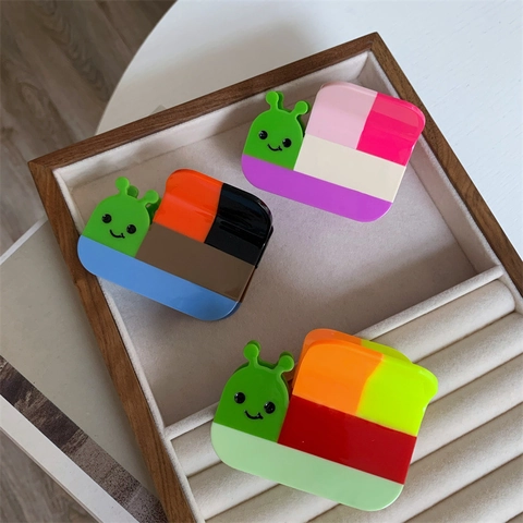 Pinza per Capelli a Lumaca in Acetato a Contrasto Clip Animale Creativa Fatta a Mano Stile Coreano Dolce Accessori Donna
