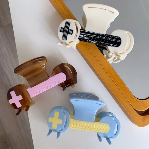 Creatieve Acetaat Plus-teken Halter Haarklem Unieke Splicing Haai Clip Zoete Coole Stijl Haaraccessoires Voor Vrouwen