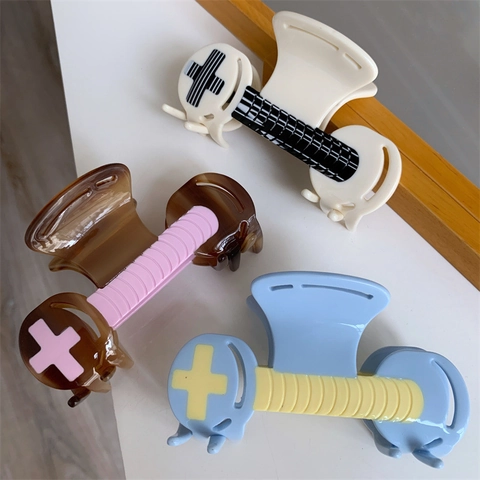 Creatieve Acetaat Plus-teken Halter Haarklem Unieke Splicing Haai Clip Zoete Coole Stijl Haaraccessoires Voor Vrouwen