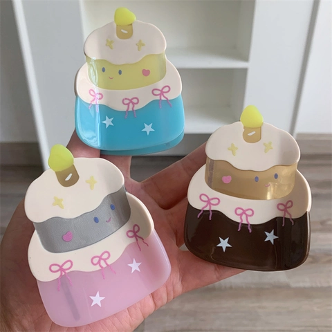 Pince à Cheveux en Acétate en Forme de Gâteau d'Anniversaire Sucré pour Femmes Filles Mignon Nœud Étoile Motif Pince Crabe Accessoire de Fête