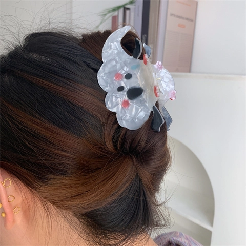 Pinza per Capelli Halloween Zucca Fantasma Diavolo Carino Spaventoso Accessori per Capelli da Donna Motivo Marmo Plastica
