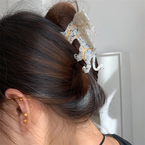 Pinza per Capelli in Acetato a Forma di Leopardo Creativa Design Animale Individuale Tartarugato Leopardato per Donna